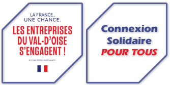 Logo Les entrepises du val d'oise s'engagent et Connexion solidaire pour tous